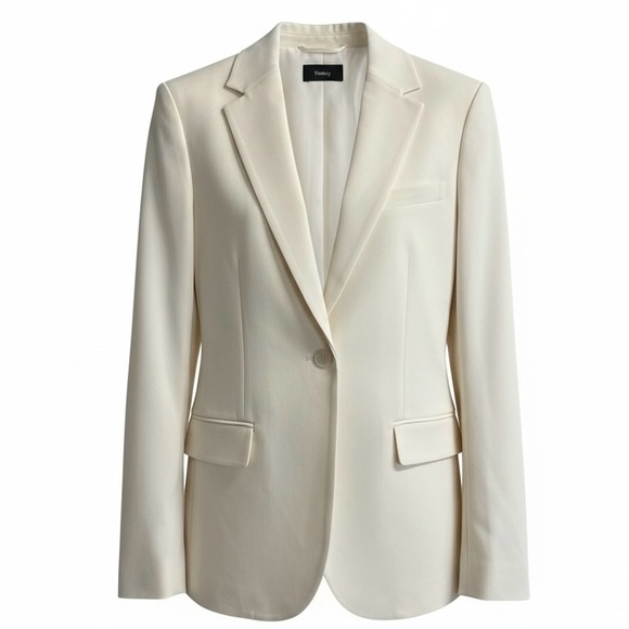 Theory Jackets & Blazers - Theory Staple Blazer Admiral Crepe Rice Ivory Women’s Size 0 New with tags